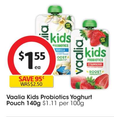 Vaalia Kids Probiotics Yoghurt Pouch 140g