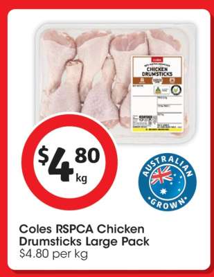 Coles RSPCA Chicken Drumsticks Large Pack
