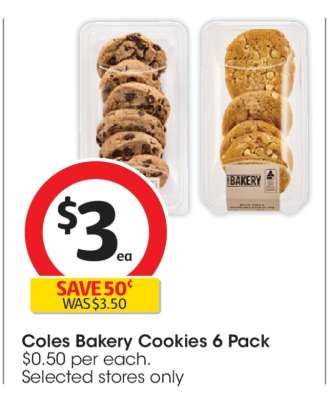 Coles Bakery Cookies 6 Pack