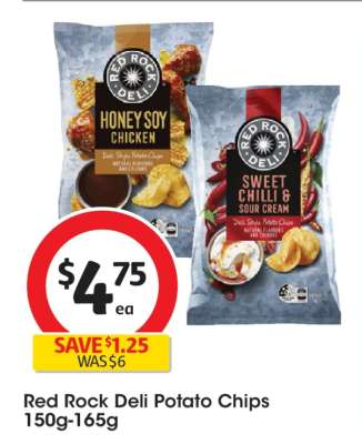 Red Rock Deli Potato Chips 150g-165g