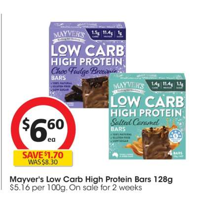 Mayver's Low Carb High Protein Bars 128g