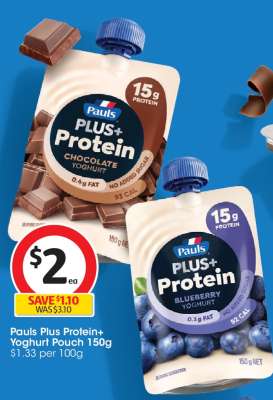 Pauls Plus Protein Yoghurt Pouch 150g