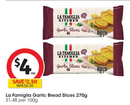 La Famiglia Garlic Bread Slices 270g