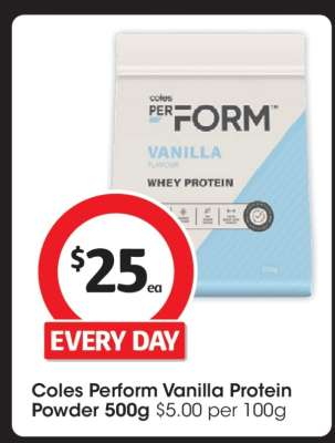 Coles Perform Vanilla Protein Powder 500g