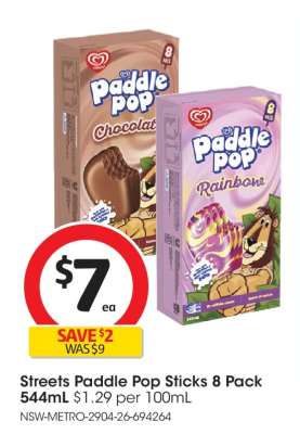 Streets Paddle Pop Sticks 8 Pack