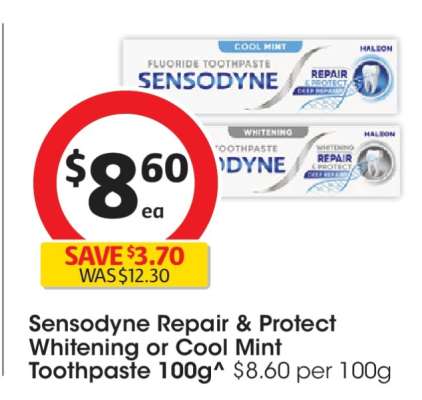 Sensodyne Repair & Protect Whitening or Cool Mint Toothpaste 100g^