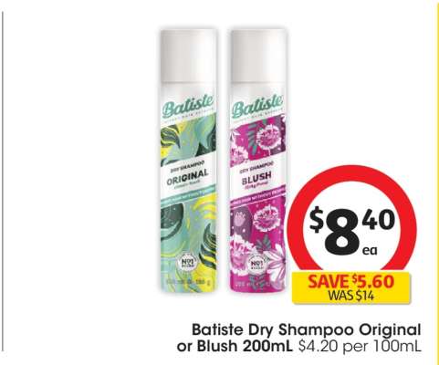 Batiste Dry Shampoo Original or Blush 200mL