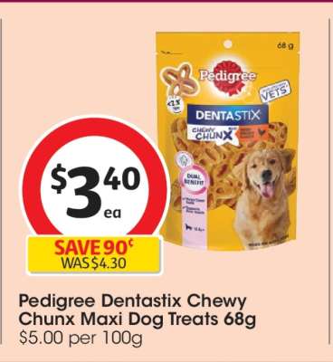 Pedigree Dentastix Chewy Chunx Maxi Dog Treats 68g