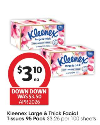 Kleenex Large & Thick Facial Tissues 95 Pack