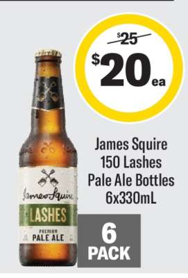 James Squire 150 Lashes Pale Ale Bottles 6x330mL