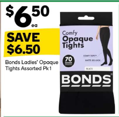 Bonds Ladies’ Opaque Tights Assorted Pk1