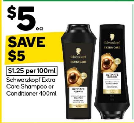 Schwarzkopf Extra Care Shampoo or Conditioner 400mL
