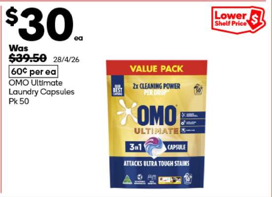 OMO Ultimate Laundry Capsules Pk 50