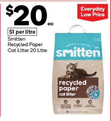 Smitten Recycled Paper Cat Litter 20 Litre