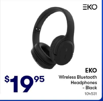 EKO Wireless Bluetooth Headphones - Black