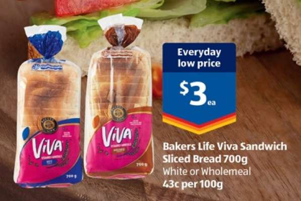 Bakers Life Viva Sandwich Sliced Bread 700g