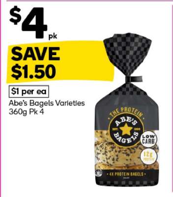 Abe's Bagels Varieties 360g Pk 4