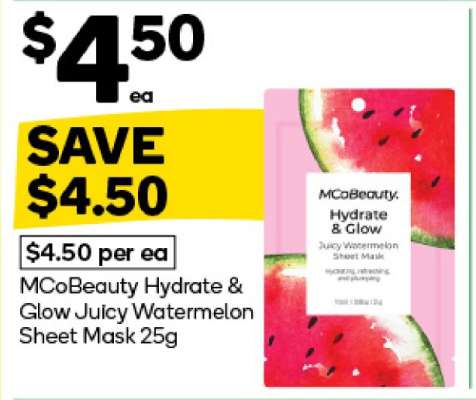 MCoBeauty Hydrate & Glow Juicy Watermelon Sheet Mask 25g