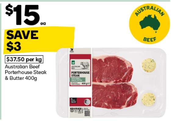Australian Beef Porterhouse Steak & Butter 400g