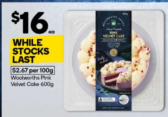 Woolworths Pink Velvet Cake 600g
