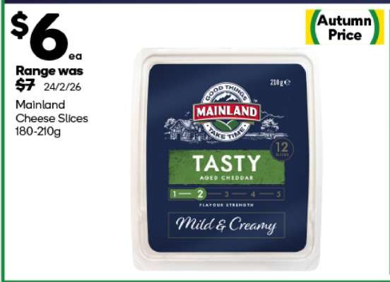 Mainland Cheese Slices 180-210g