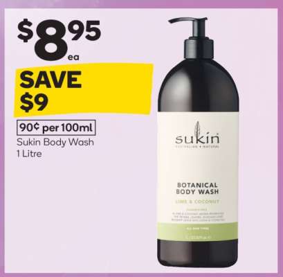 Sukin Body Wash 1 Litre
