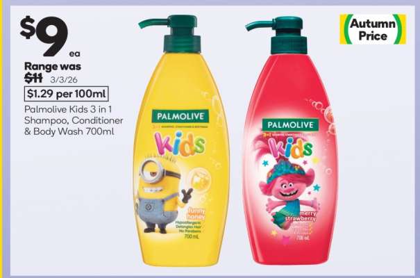 Palmolive Kids 3 in 1 Shampoo, Conditioner & Body Wash 700ml
