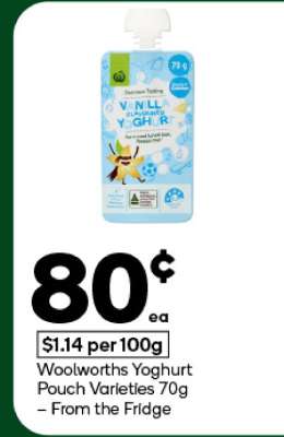 Woolworths Yoghurt Pouch Varieties 70g