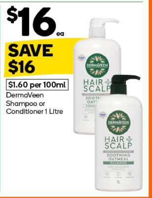 DermaVeen Shampoo or Conditioner 1 Litre