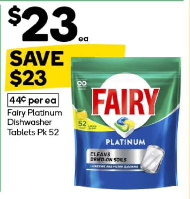Fairy Platinum Dishwasher Tablets Pk 52
