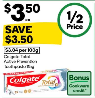 Colgate Total Active Prevention Toothpaste 115g