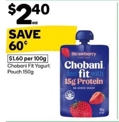 Chobani Fit Yogurt Pouch 150g
