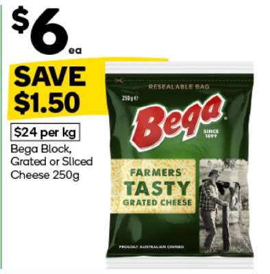 Bega Block, Grated or Sliced Cheese 250g