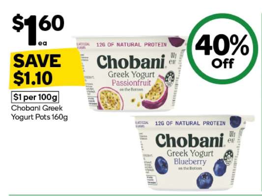 Chobani Greek Yogurt Pots 160g
