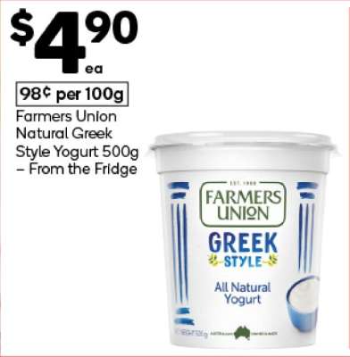 Farmers Union Natural Greek Style Yogurt 500g