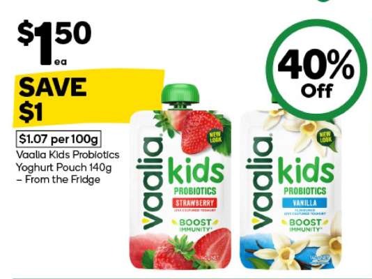 Vaalia Kids Probiotics Yoghurt Pouch 140g