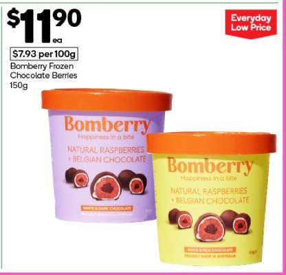 Bomberry Frozen Chocolate Berries 150g