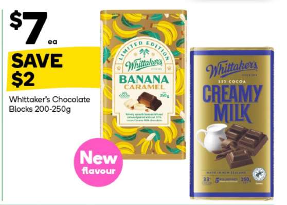 Whittaker’s Chocolate Blocks 200-250g