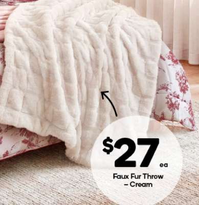 Faux Fur Throw – Cream