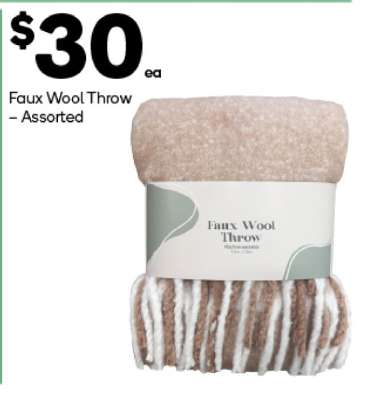 Faux Wool Throw – Assorted