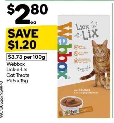Webbox Lick-e-Lix Cat Treats Pk 5 x 15g