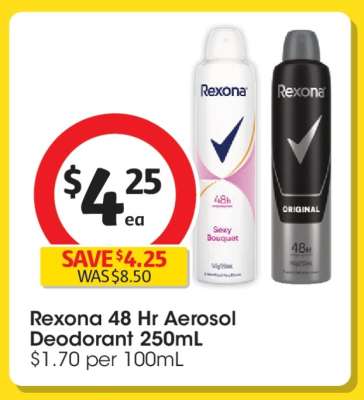 Rexona 48 Hr Aerosol Deodorant 250mL