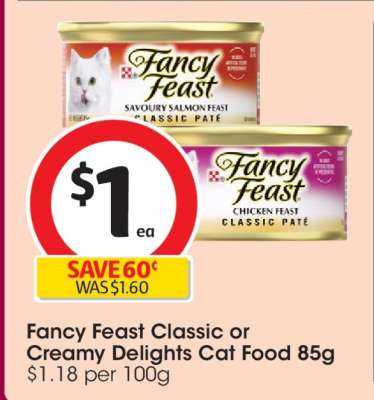 Fancy Feast Classic or Creamy Delights Cat Food 85g