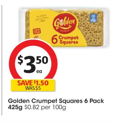 Golden Crumpet Squares 6 Pack
