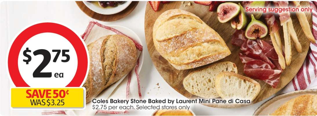 Coles Bakery Stone Baked by Laurent Mini Pane di Casa
