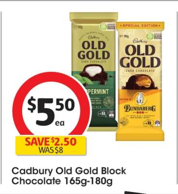 Cadbury Old Gold Block Chocolate 165g-180g