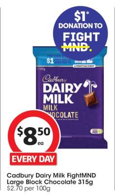 Cadbury Dairy Milk FightMND Large Block Chocolate 315g