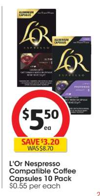 L'OR Nespresso Compatible Coffee Capsules 10 Pack