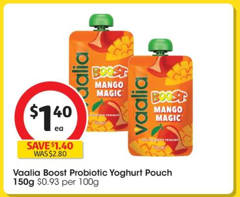 Vaalia Boost Probiotic Yoghurt Pouch