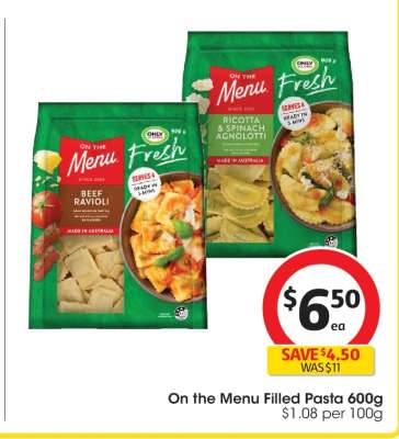 On The Menu Filled Pasta 600g